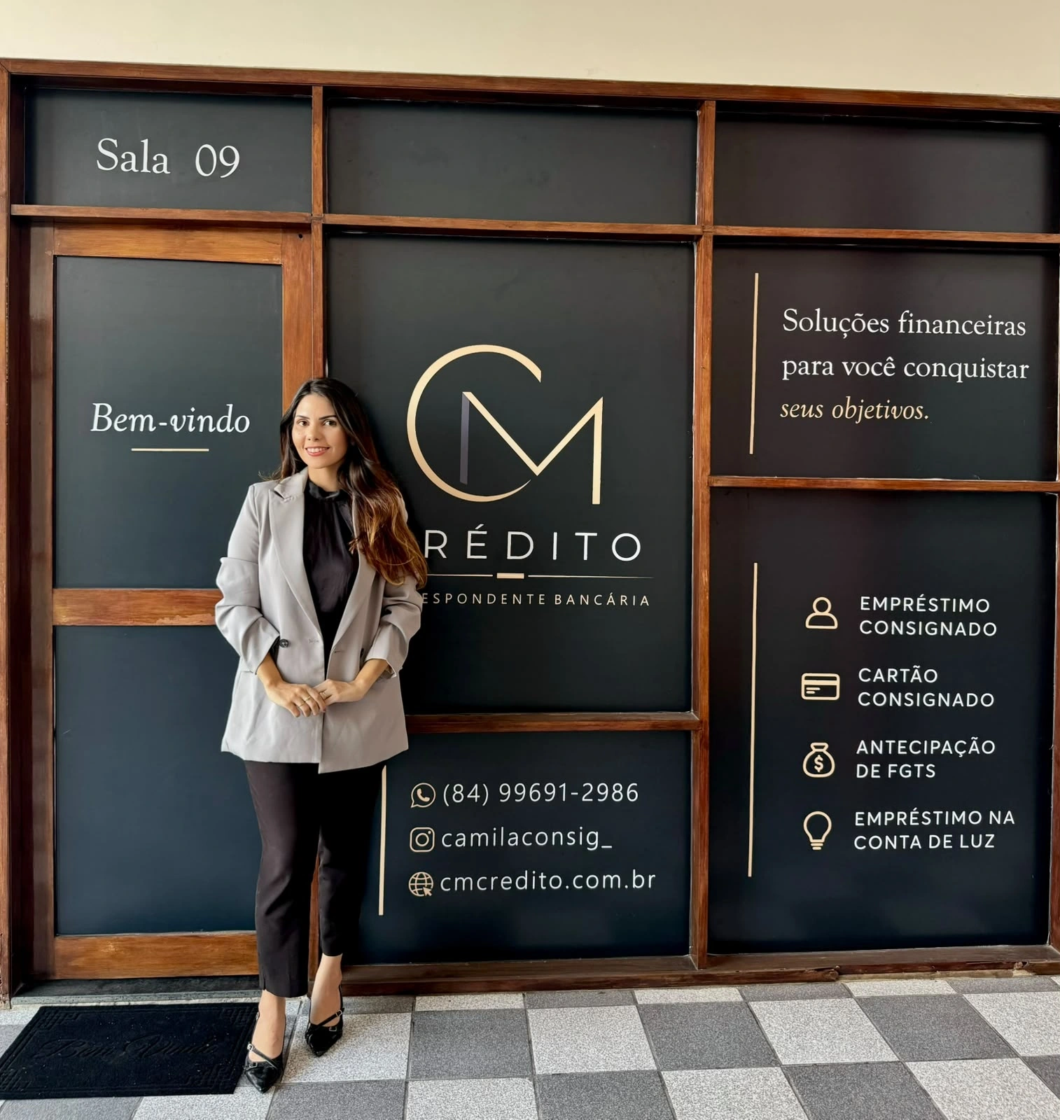 Fachada da sala CM Crédito, sala 09, Integração Shopping, Natal